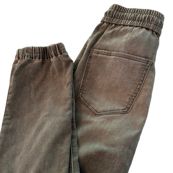 Express Super High Waisted Gray Denim Drawstring Joggers - Picture 6 of 8